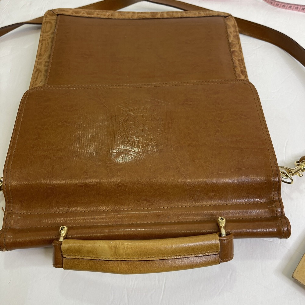 BelleRose  Messenger Bag Crossbody Purse Brown Leather Organizer Handbag 12x10x5 - Picture 12 of 14